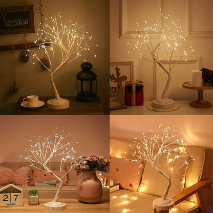 LED Birch Tabletop Bonsai Tree Night Light